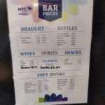 Barton Hall Bar Price list (correct Sept 2022)