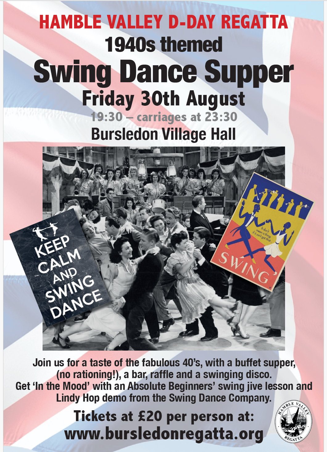 Hamble Valley Regatta Swing dance supper - poster-min